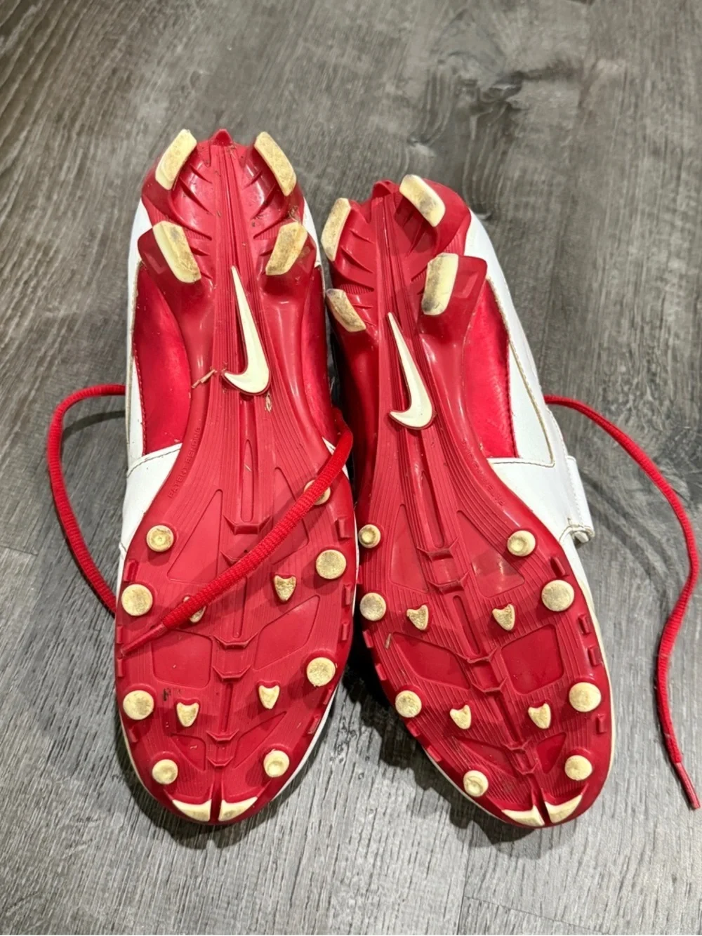 Nike Red and White Huarache III Lacrosse Cleats